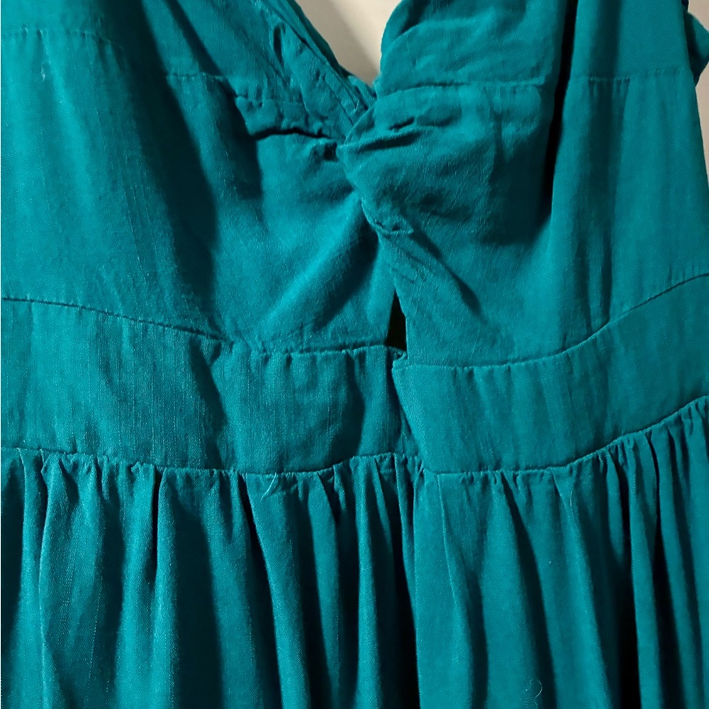 Teal Tie Back Maxi Dress